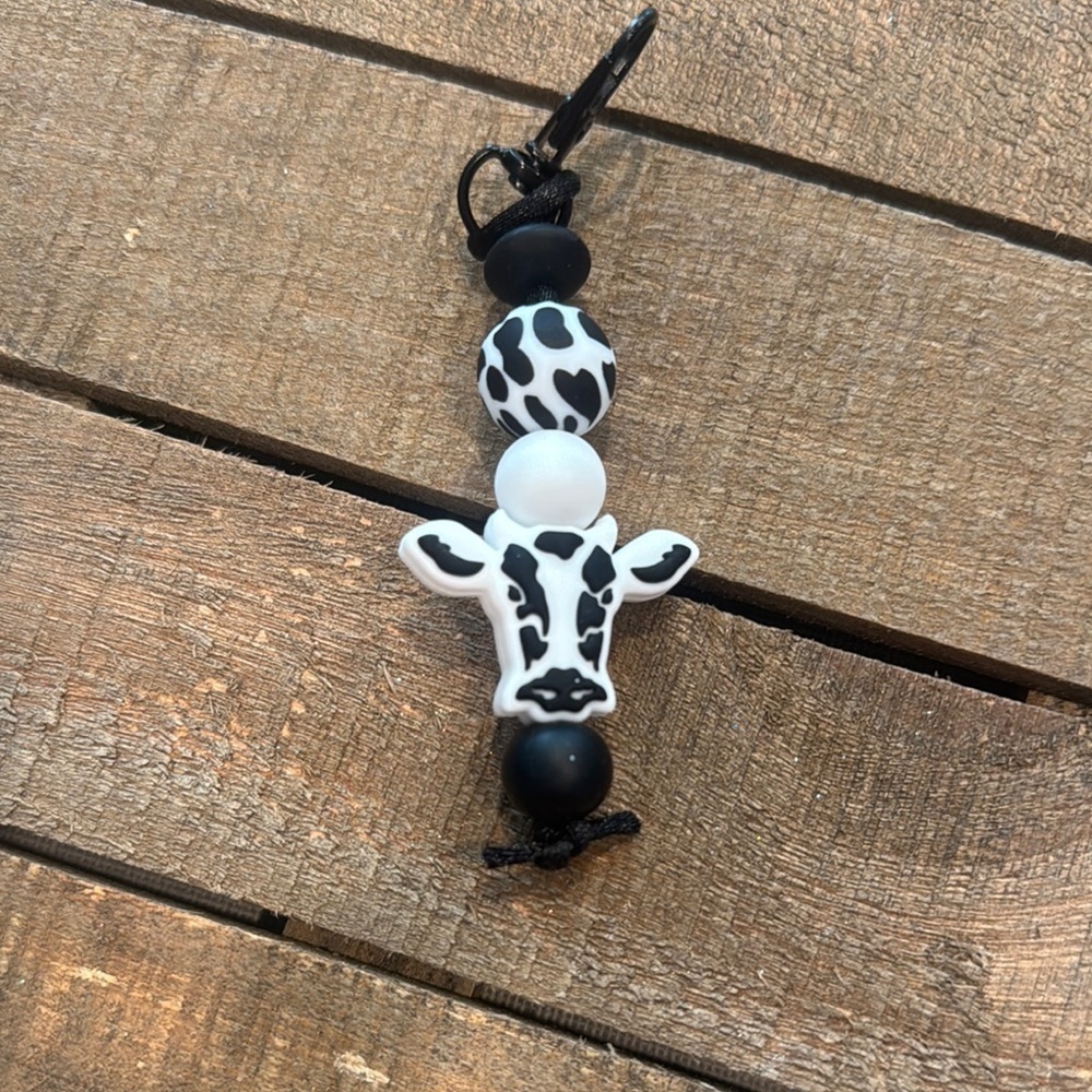 Cow Print Kids Keychain Accessory